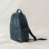 Denim Distressed Print Bagpack - Denim Blue