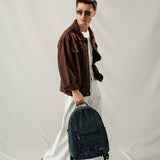 Denim Distressed Print Bagpack - Denim Blue