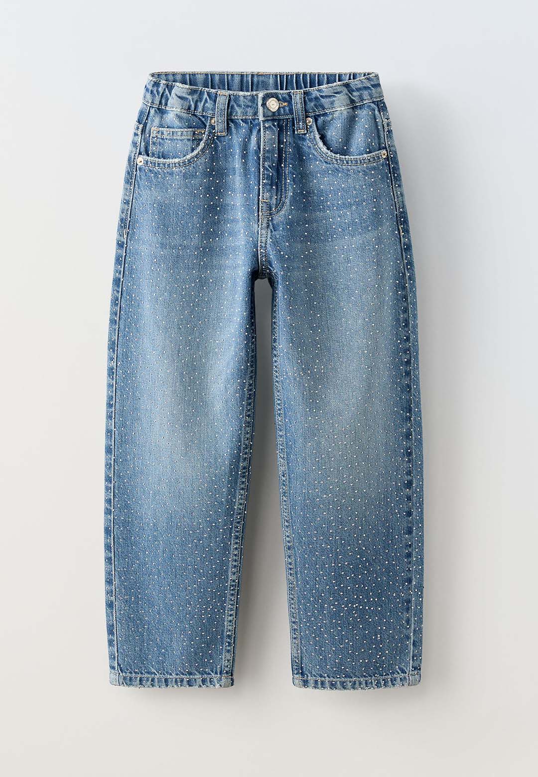DENIM JEANS WITH STUDS - MID BLUE