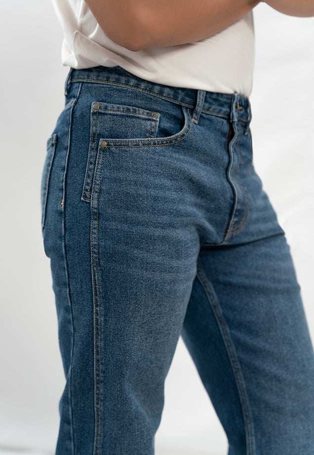 Comfort Slim Fit Technical Jeans - Mid Blue Wash