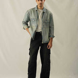 Relax Fit Zip Up Over Shirt - Tint Over Dyed