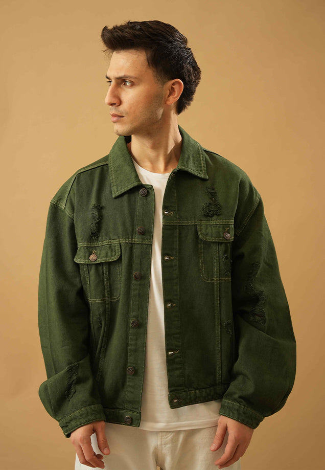 Green Dyed Oversized Jacket
