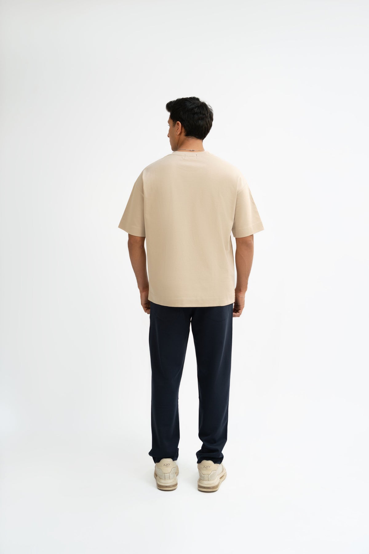 Airy Cotton Oversized T-Shirt - Cream Beige