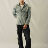 Relax Fit Zip Up Over Shirt - Tint Over Dyed