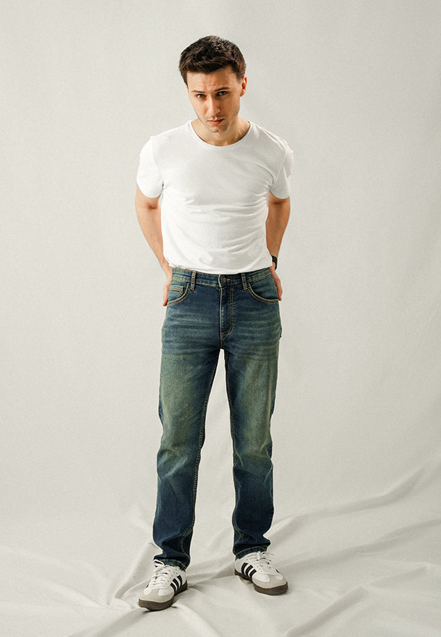 Comfort Slim Fit Denim - Dark Blue Wash