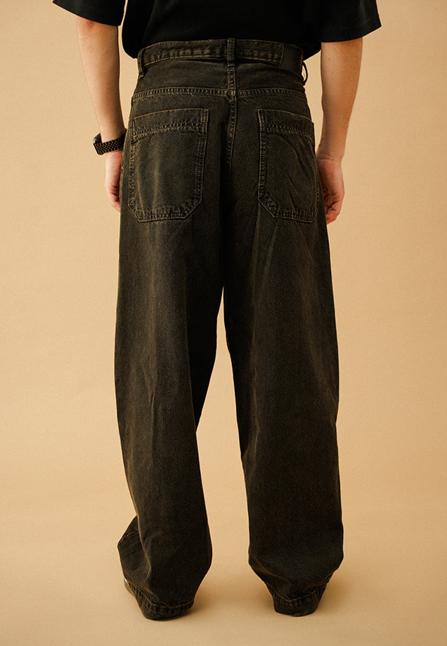 Barrel Fit Jeans - Black Stone Wash
