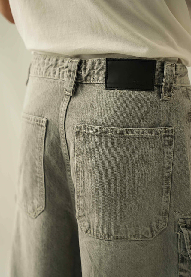 Loose Fit Baggy Cargo Trouser - Grey