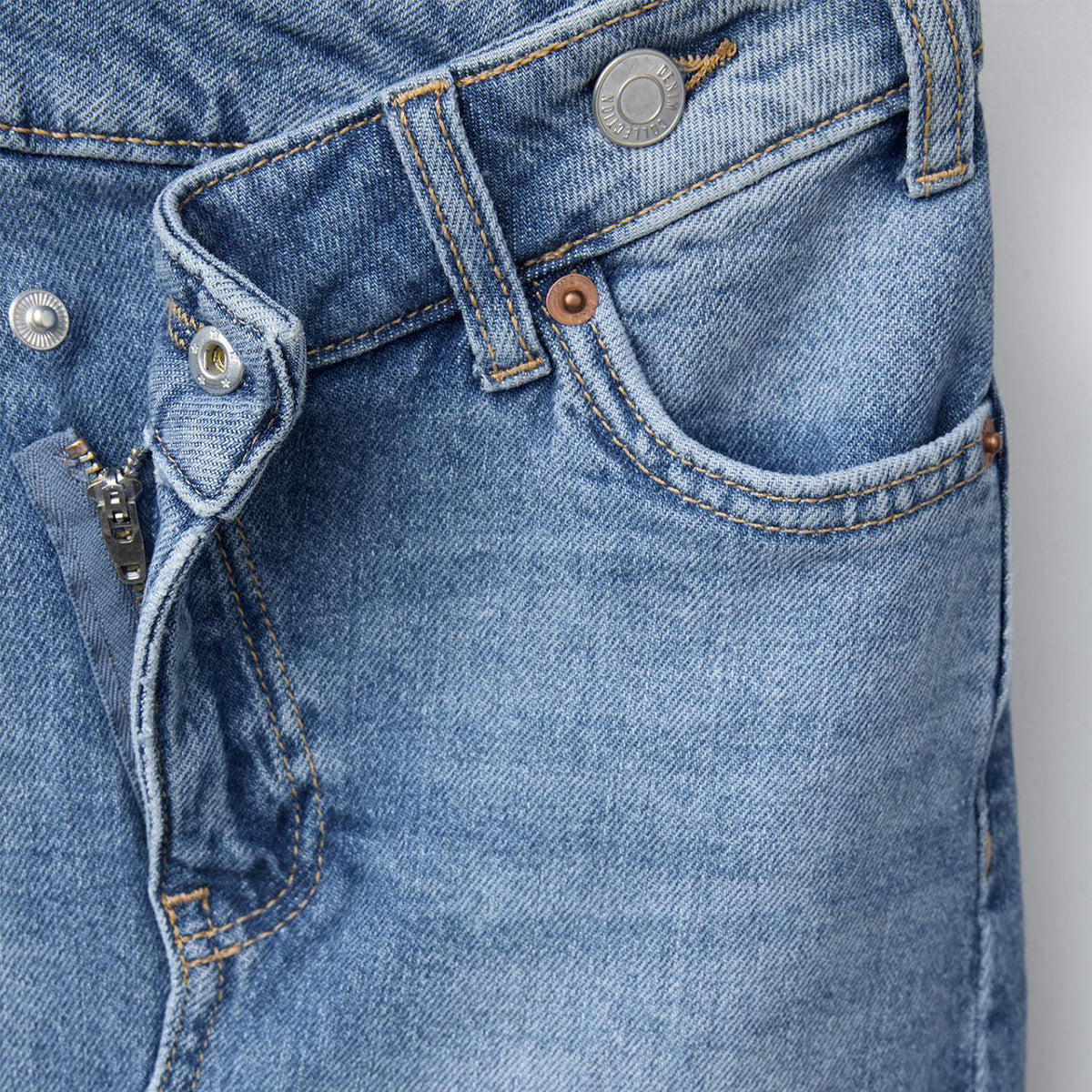 DENIM MIDI SKIRT - DARK DENIM BLUE