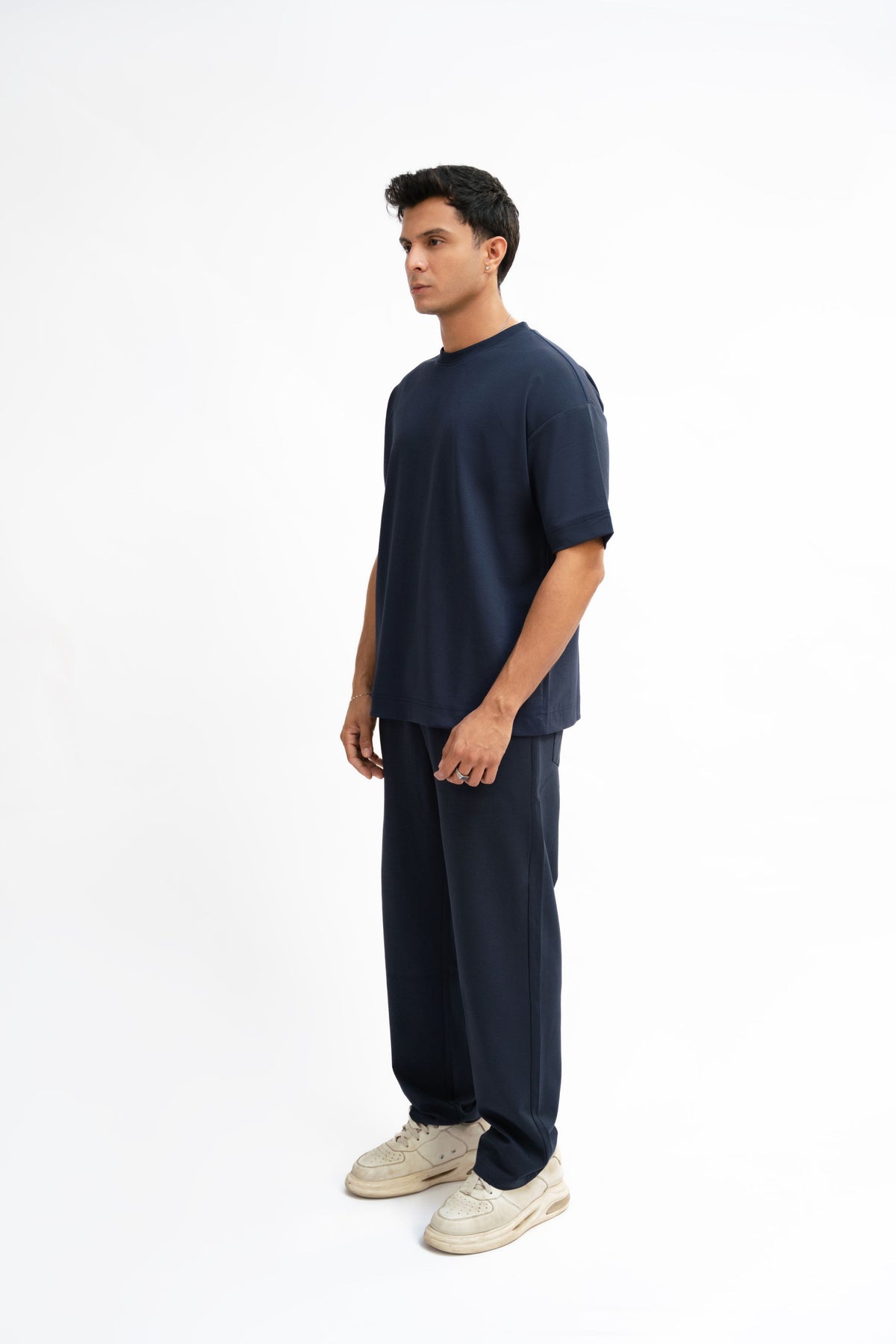 Airy Cotton Oversized T-Shirt - Midnight Blue