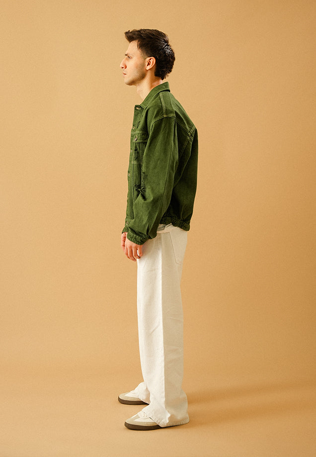 Straight Fit Wide Leg Jeans - White