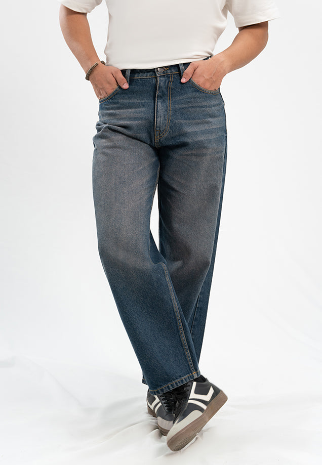 Basic Straight Fit Jeans - Dark Blue Tint