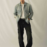 Relax Fit Zip Up Over Shirt - Tint Over Dyed
