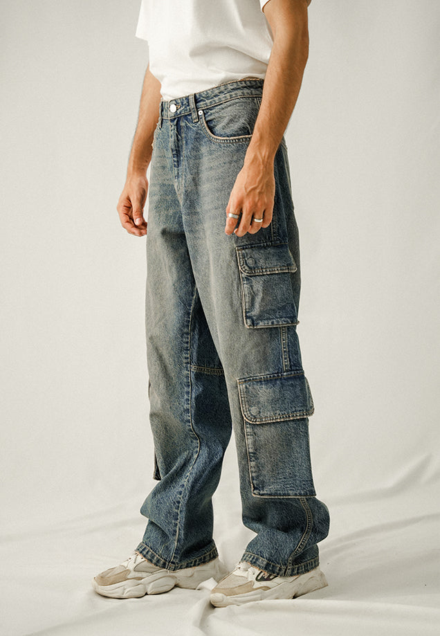 High Rise Straight Fit Cargo - Tint Over Dyed
