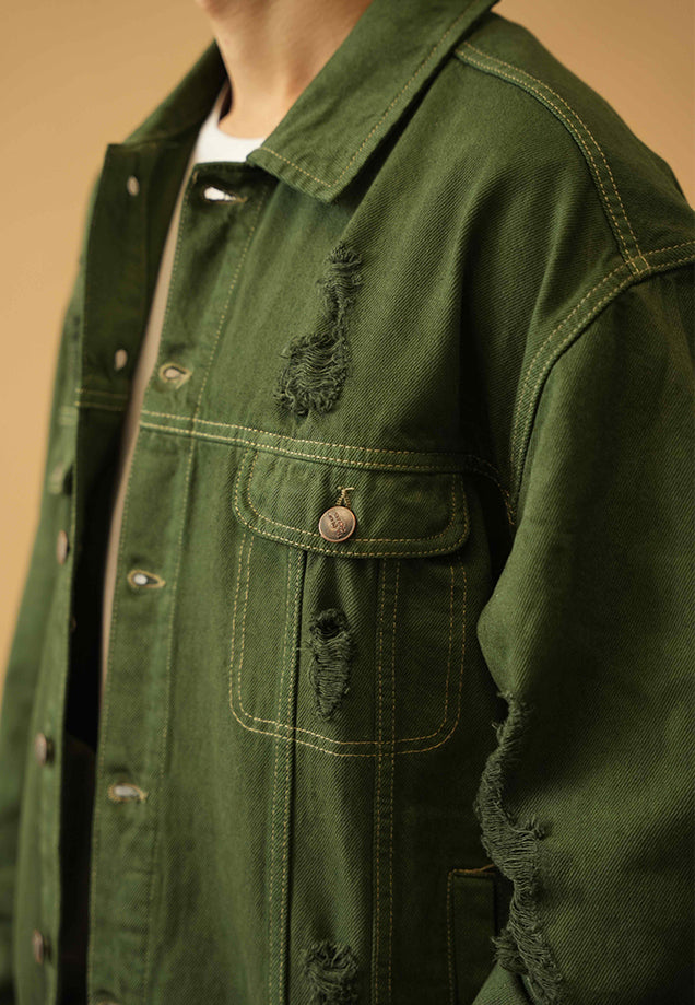 Green Dyed Oversized Jacket