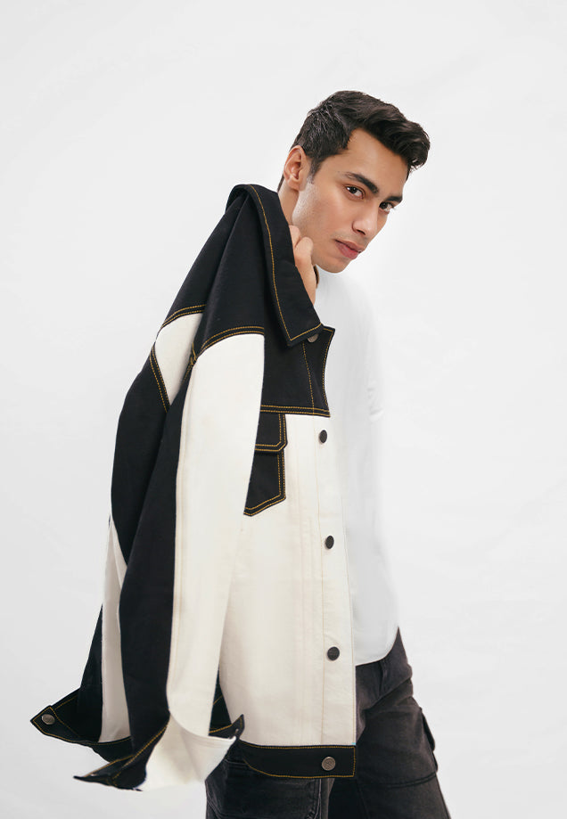 Technical Contrast Jacket - Black & White