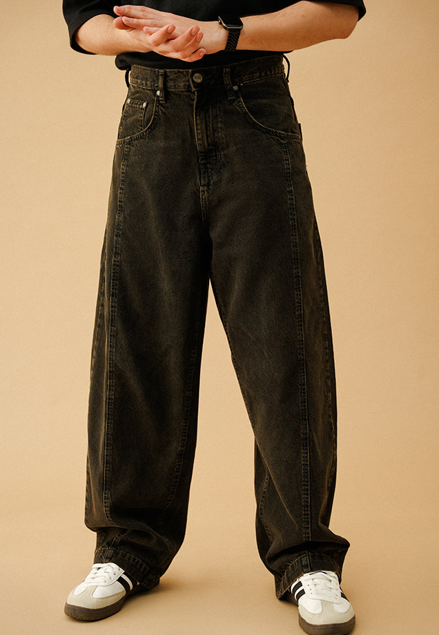 Barrel Fit Jeans - Black Stone Wash