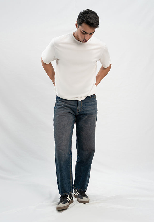 Basic Straight Fit Jeans - Dark Blue Tint