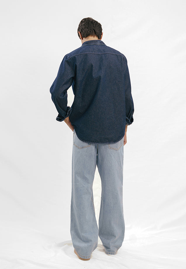 Relaxed Fit Denim Shirt - Raw Denim Blue