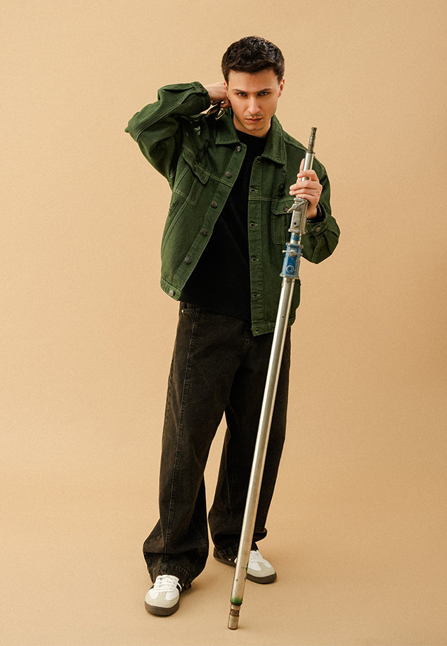 Barrel Fit Jeans - Black Stone Wash