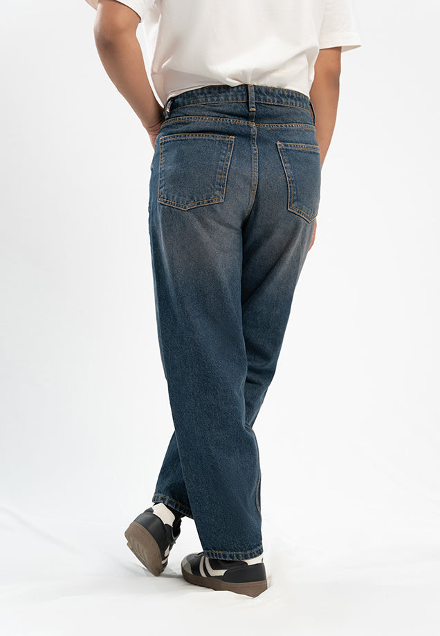 Basic Straight Fit Jeans - Dark Blue Tint