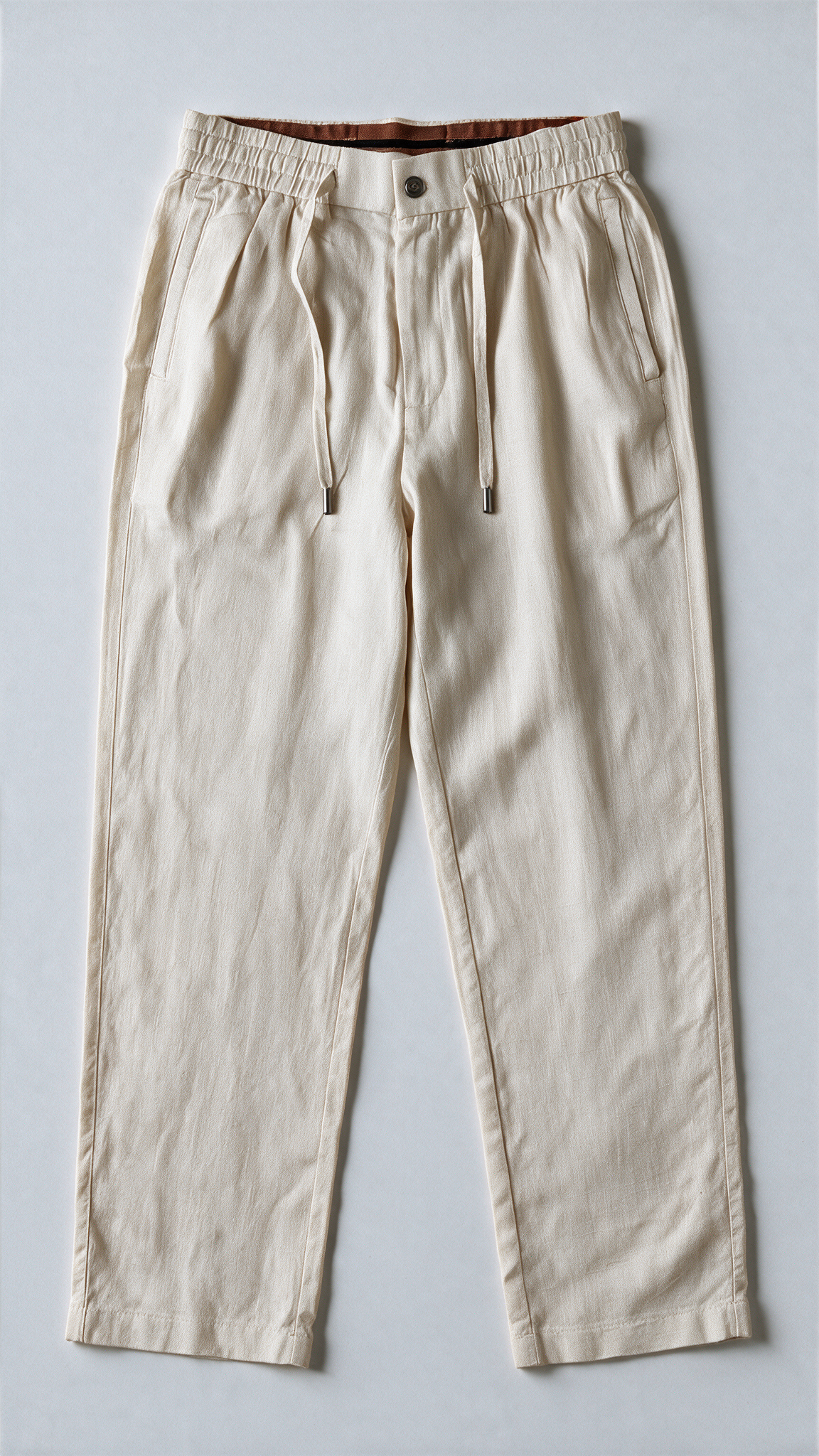 Fluid Linen Casual Pants - Off White