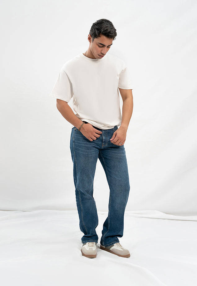 Comfort Slim Fit Technical Jeans - Mid Blue Wash