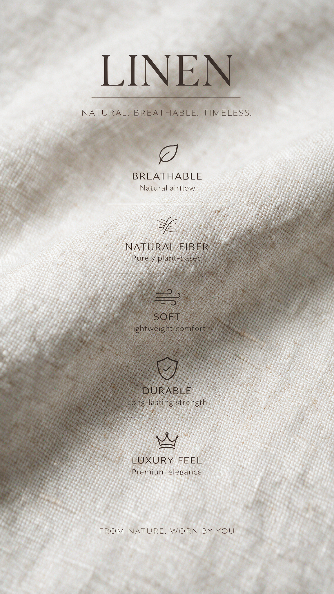 Relaxed Fit Herringbone Linen Trousers - Beige