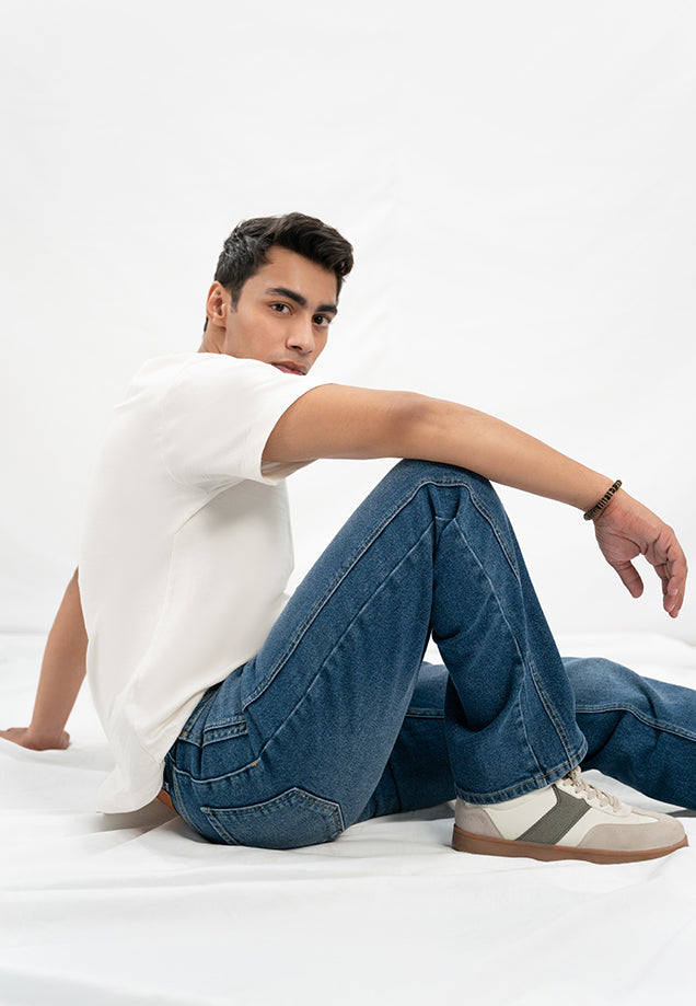 Comfort Slim Fit Technical Jeans - Mid Blue Wash