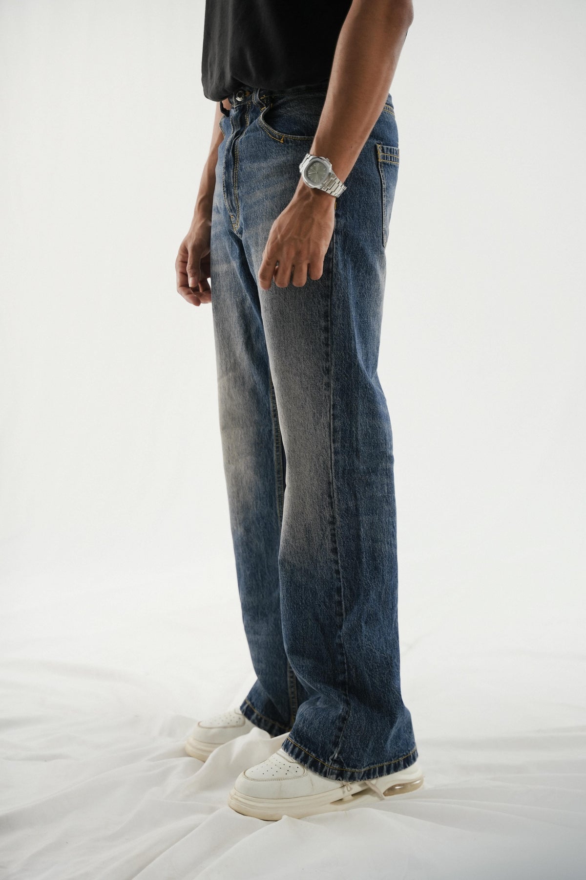 Straight Fit Wide Leg - Dirty Dark Blue