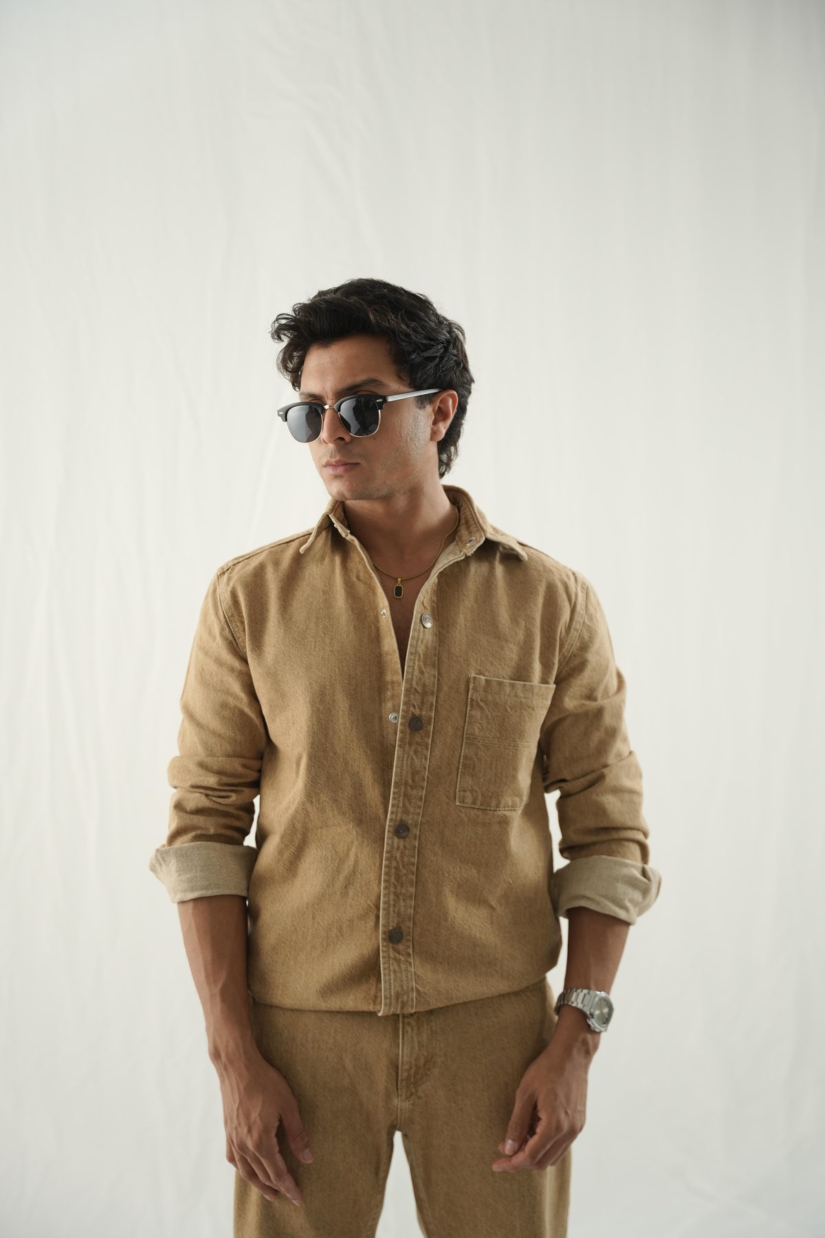 Light Khaki Denim Twin Set