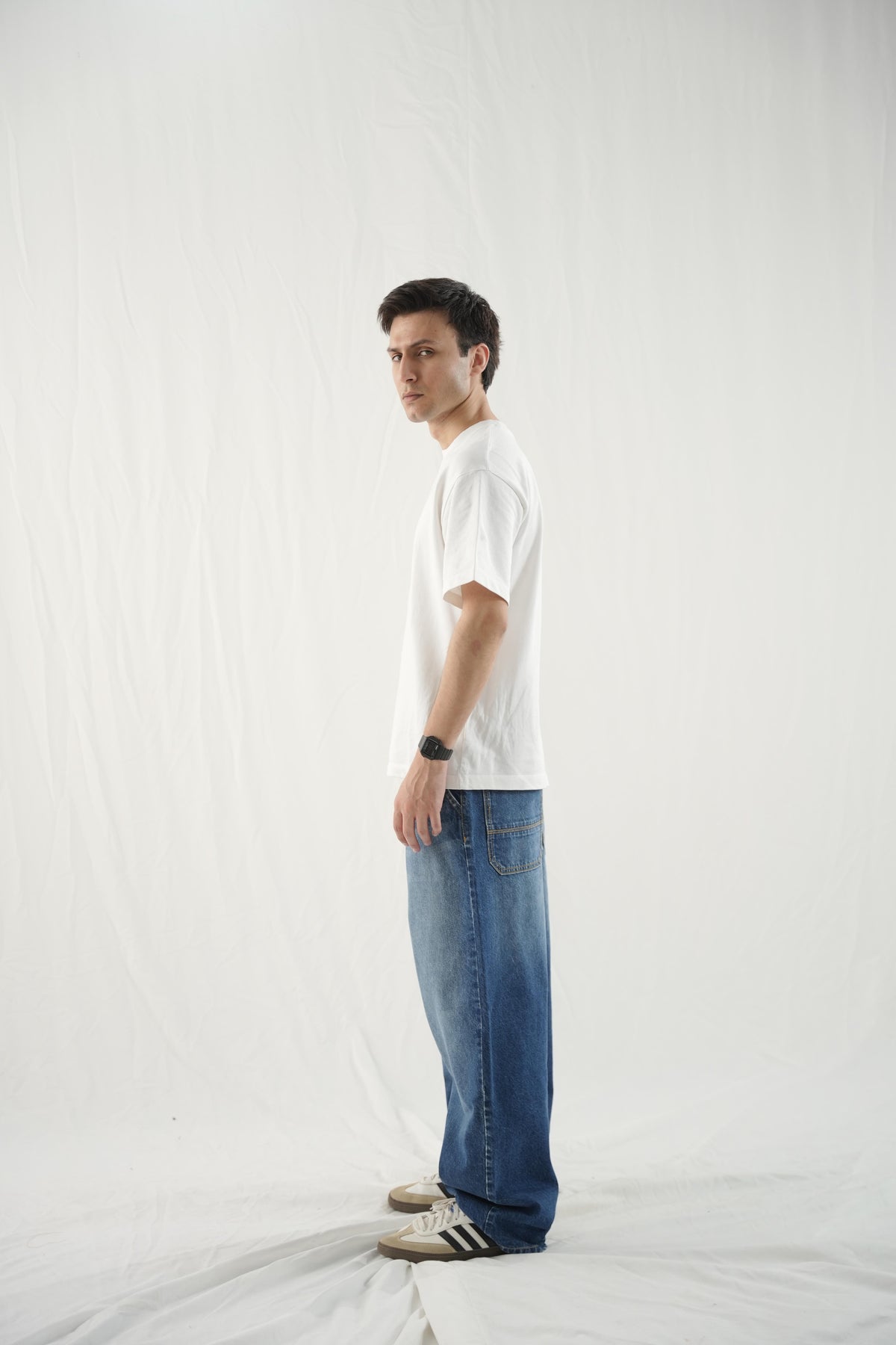 Loose Fit Baggy Jeans - Dark Blue