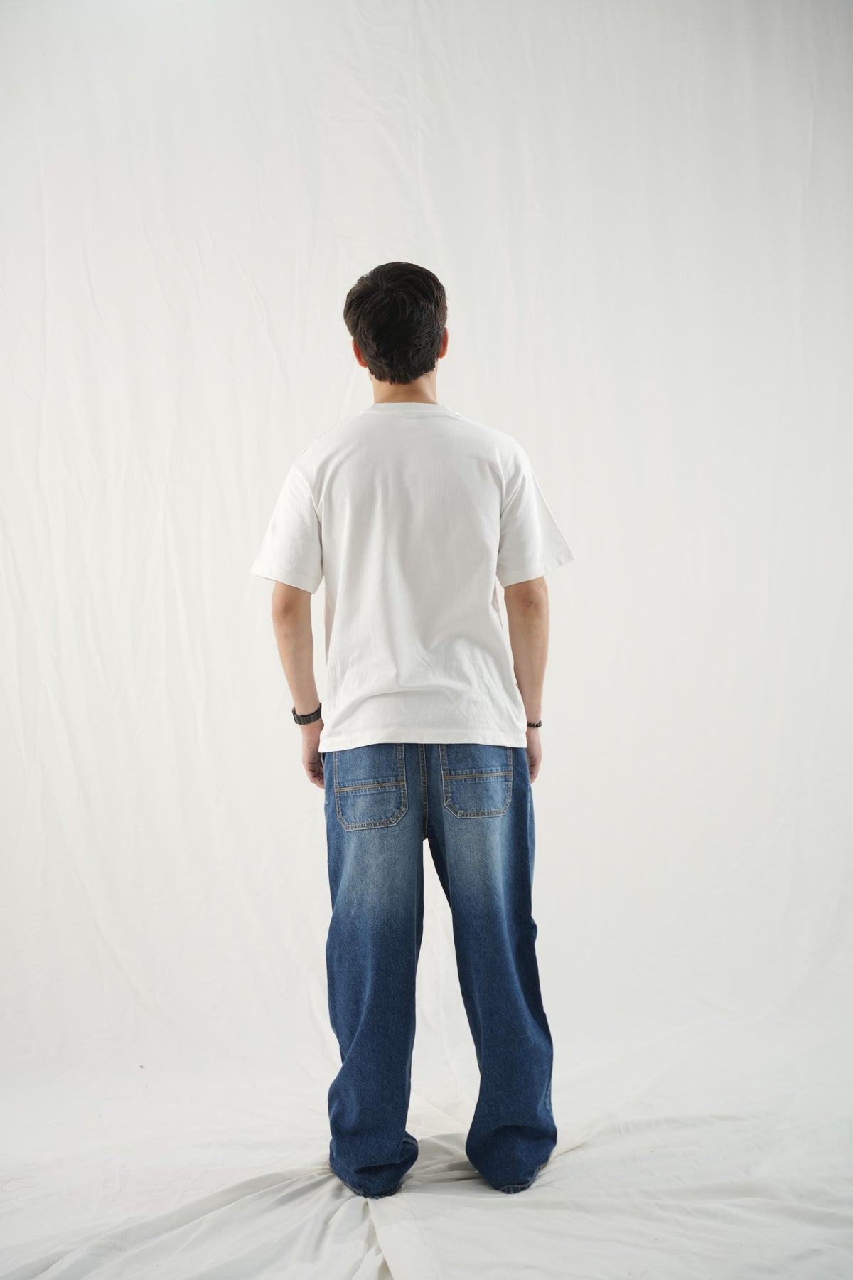 Loose Fit Baggy Jeans - Dark Blue