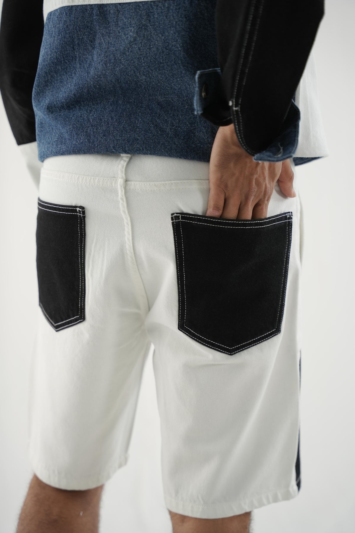 Patch Work Denim Twin Set - Contrast Panels