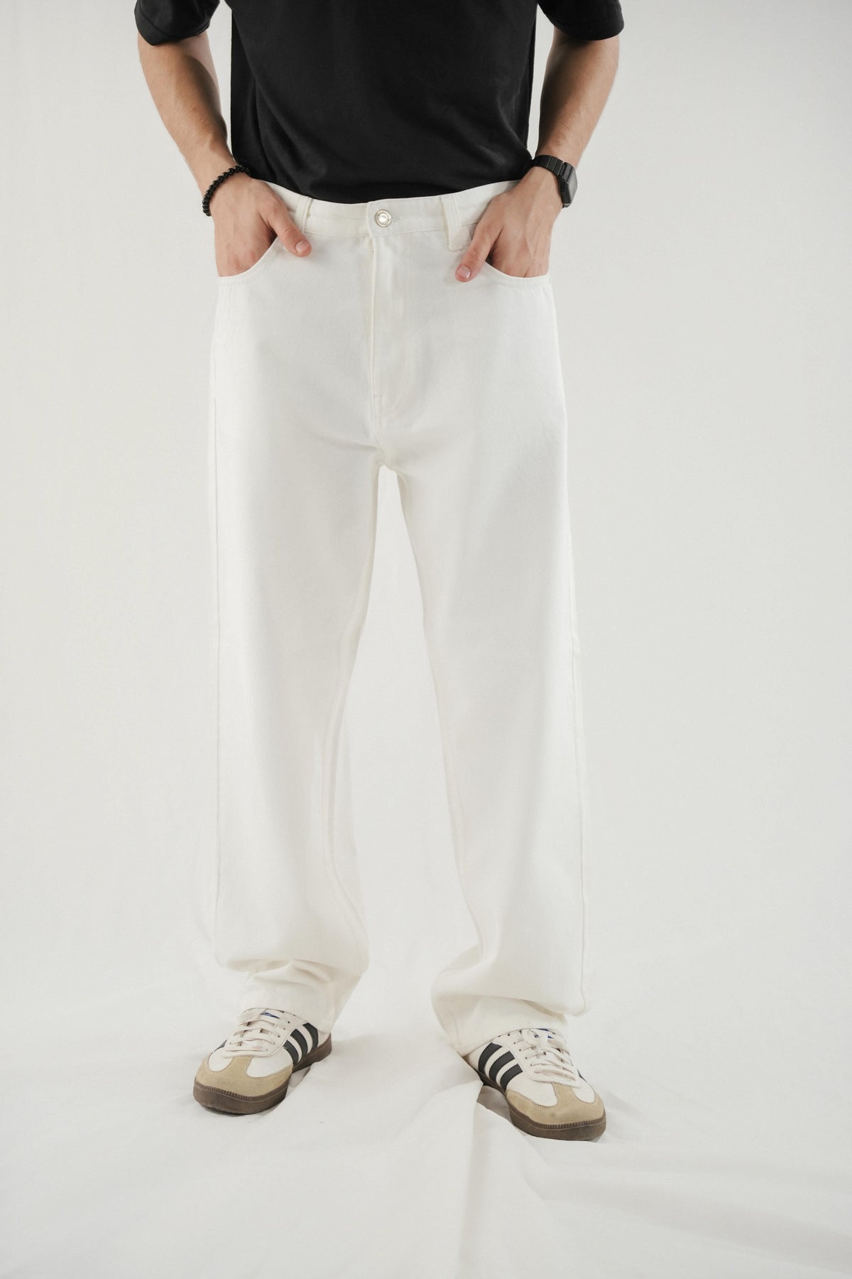 Basic Baggy Jeans - White