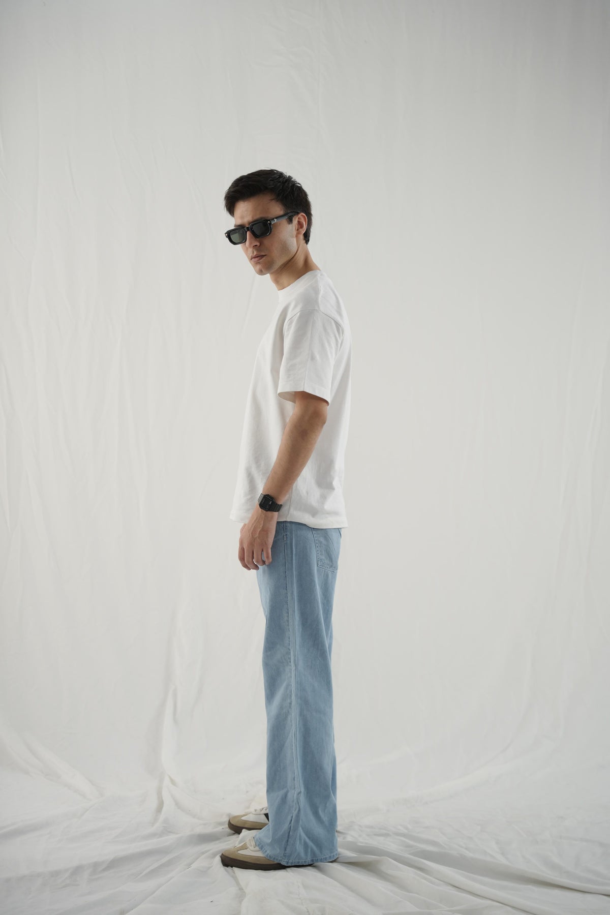 Wide Leg Light Weight Jeans- Ice Blue