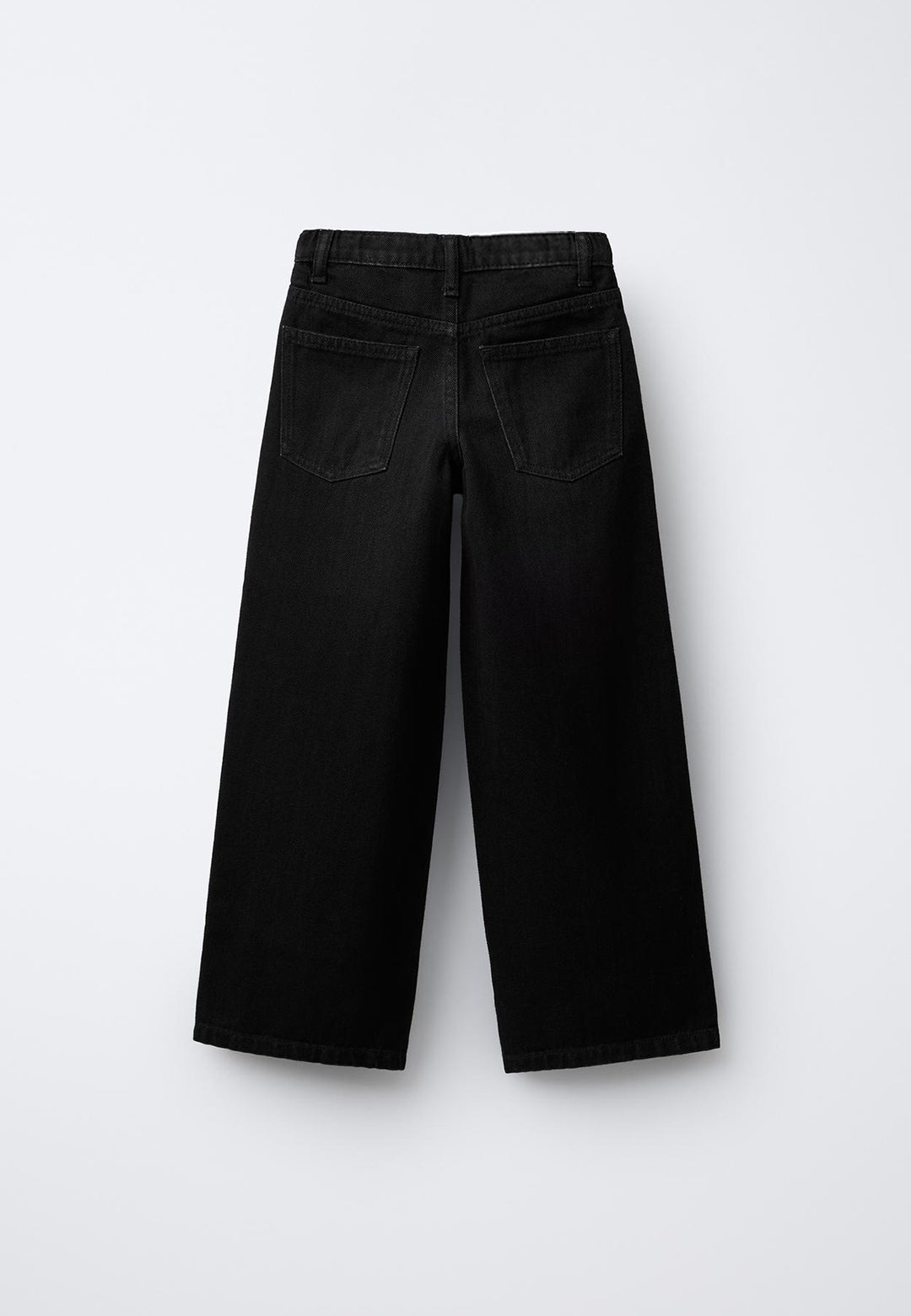 WIDE LEG DENIM JEANS - BLACK