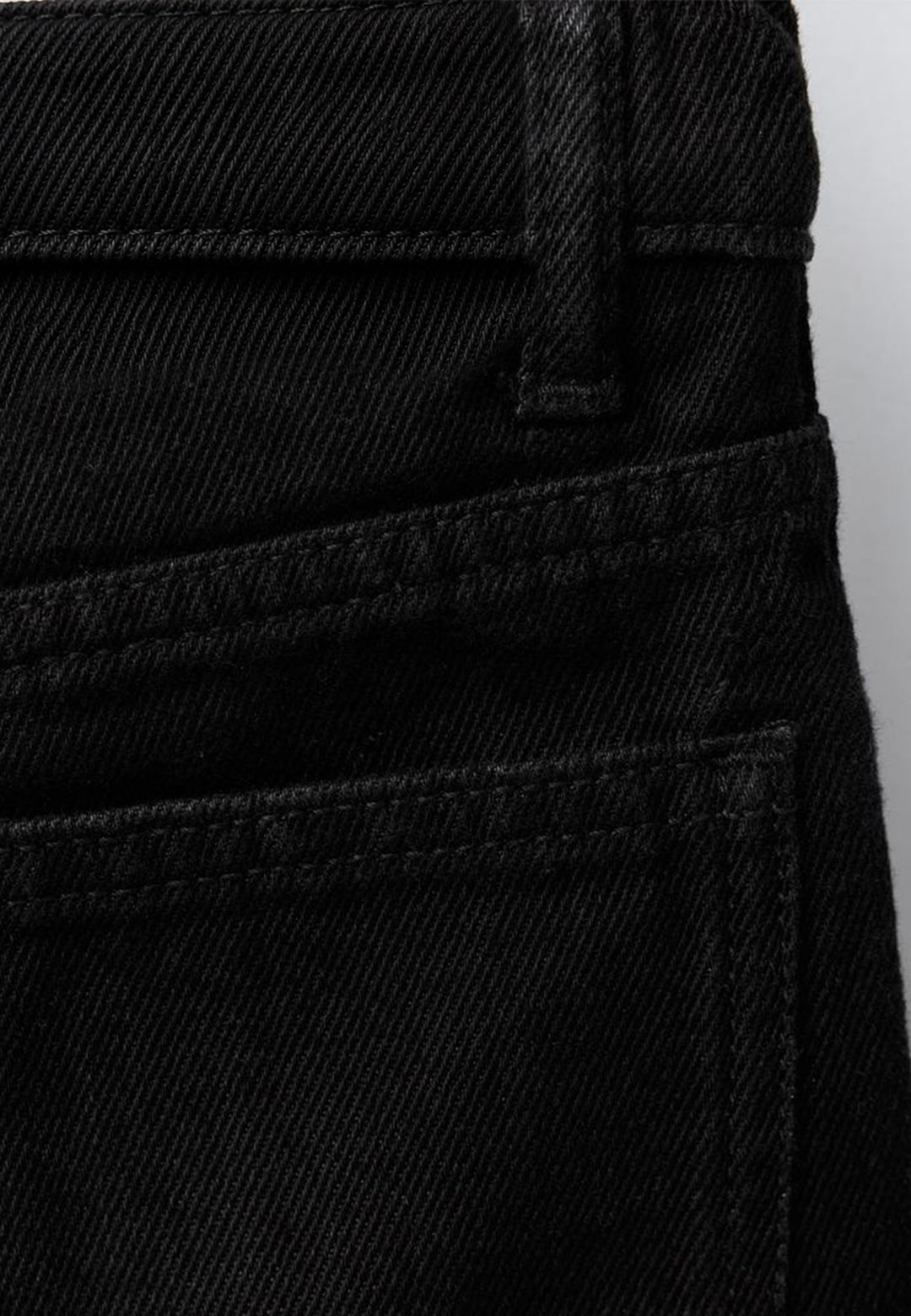 WIDE LEG DENIM JEANS - BLACK
