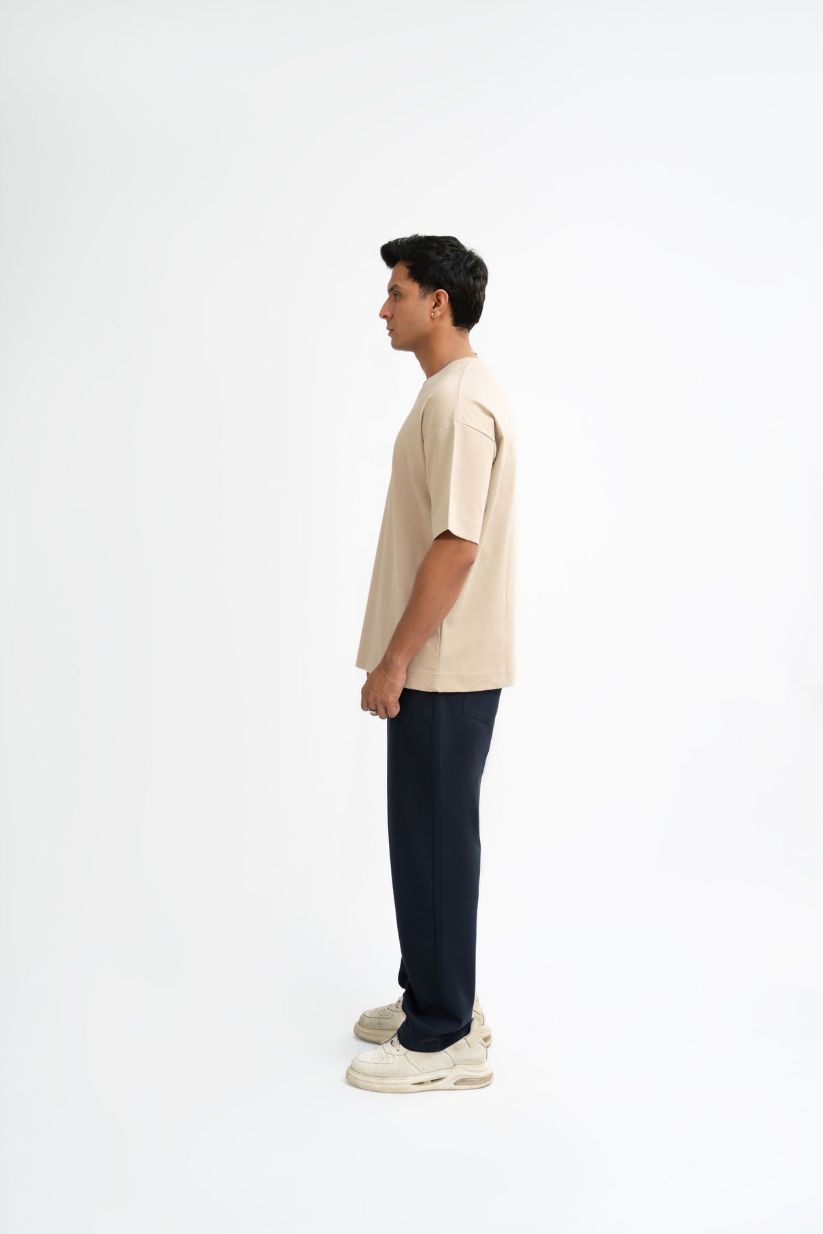 Airy Cotton Oversized T-Shirt - Cream Beige