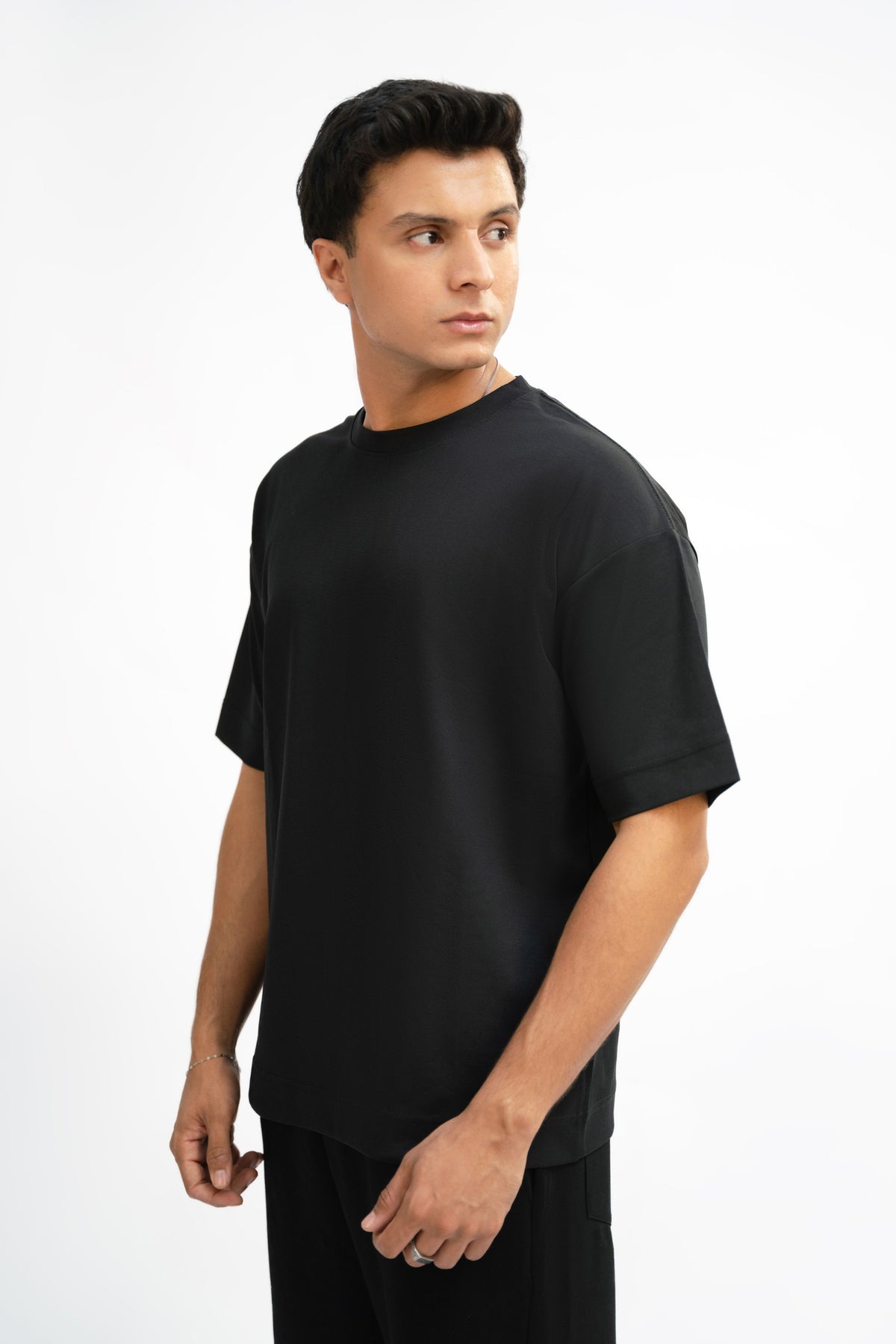 Airy Cotton Oversized T-Shirt - Classic Black