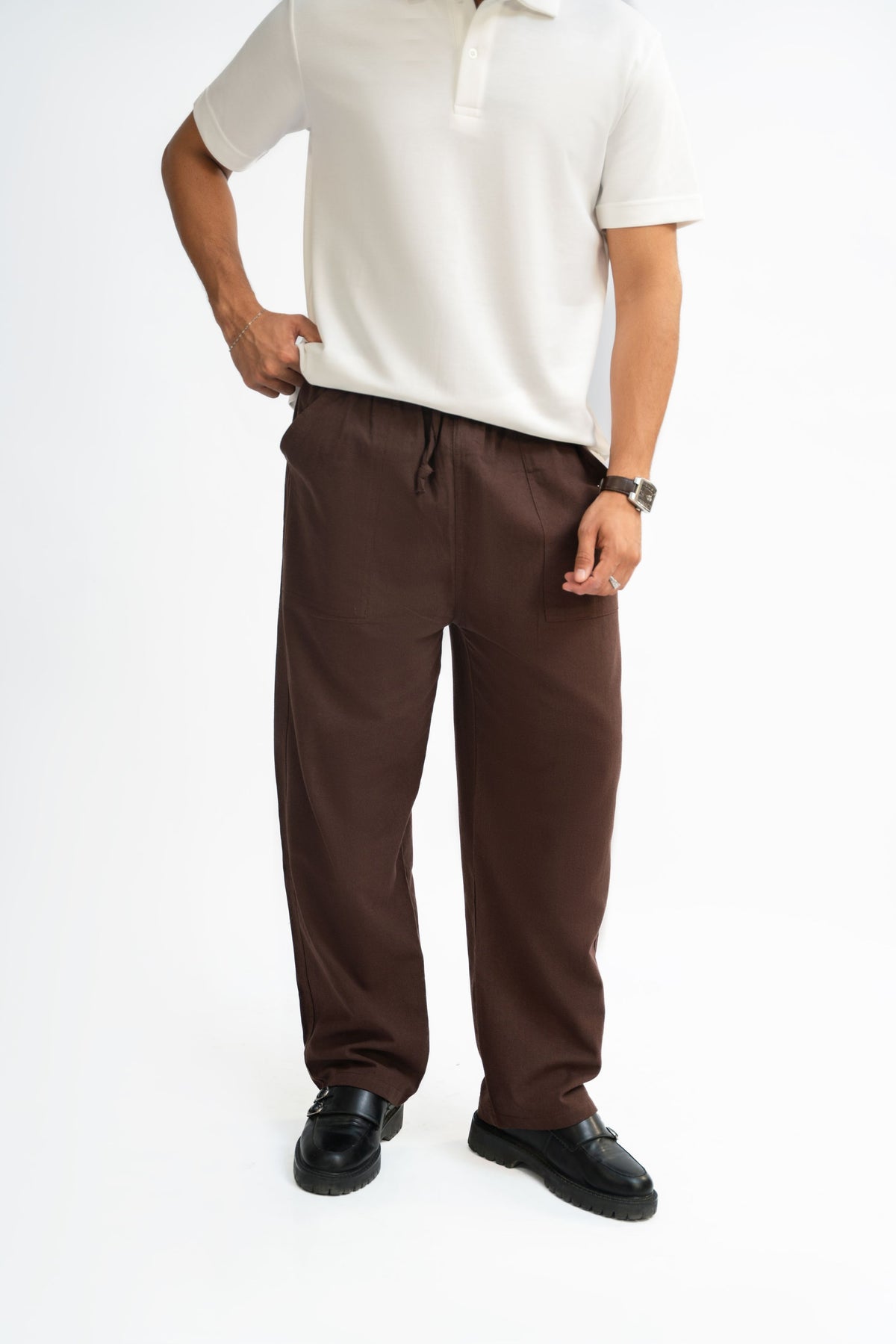 Linen Pants - Chocolate Brown