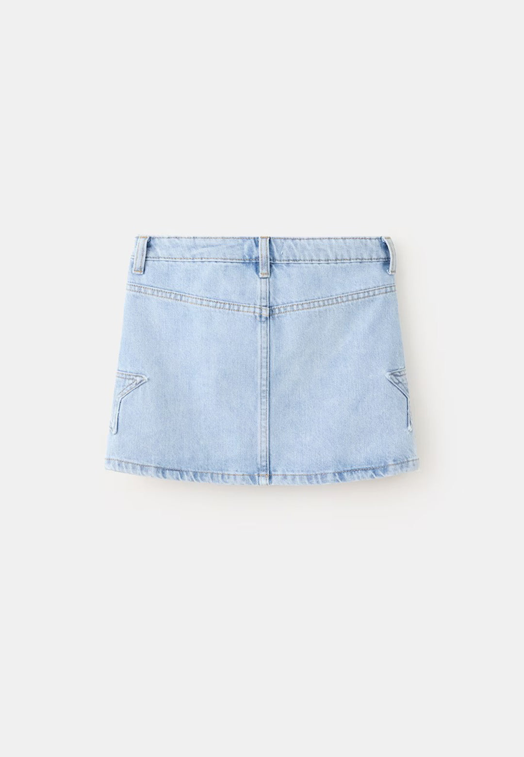 RETRO STAR DENIM SKIRT - ICE BLUE