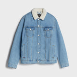 Denim Jacket Light Blue with Sherpa