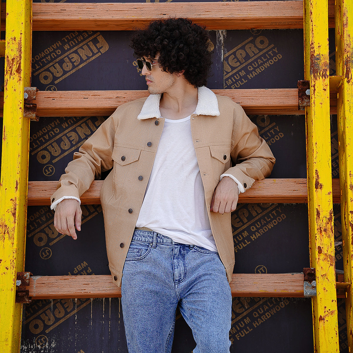 Denim Jacket With Sherpa