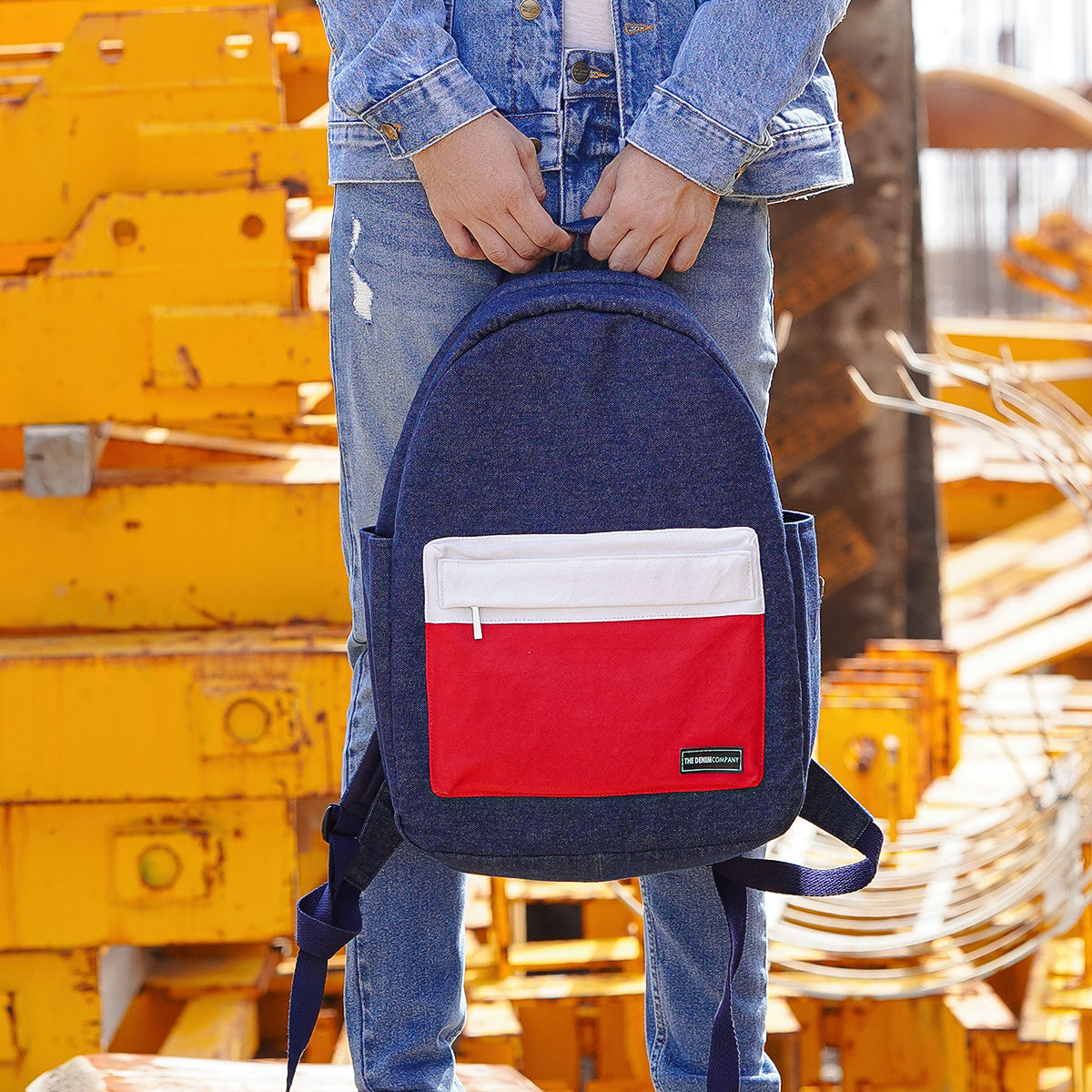 Bag Pack 3 Tone Double Zipper