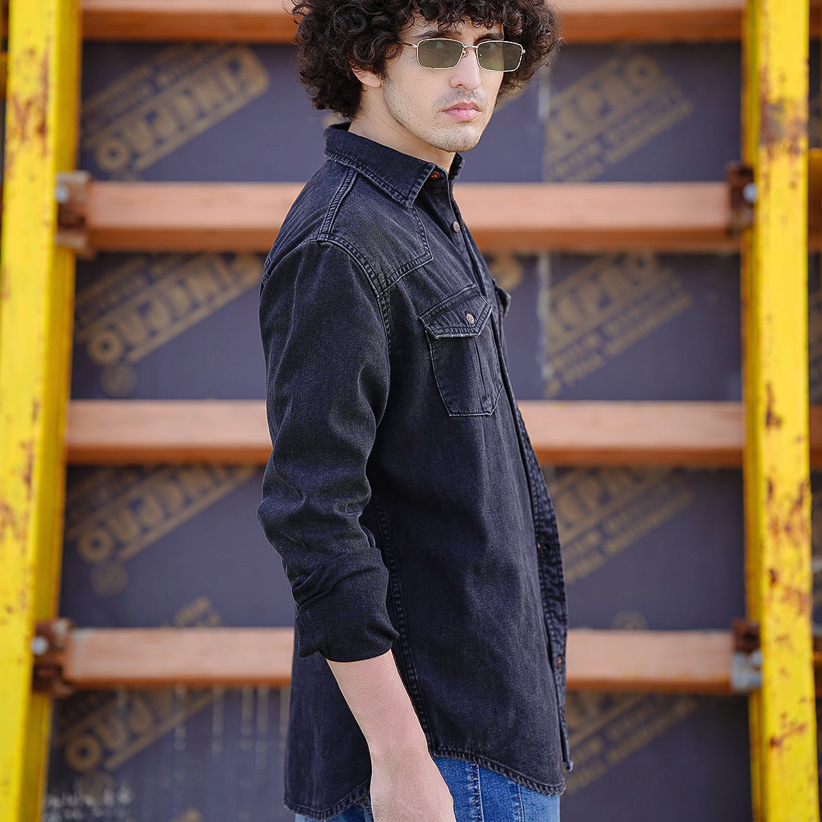 Double Pocket Shirt Black