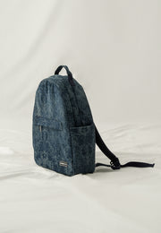 Denim Distressed Print Bagpack  - Denim Blue