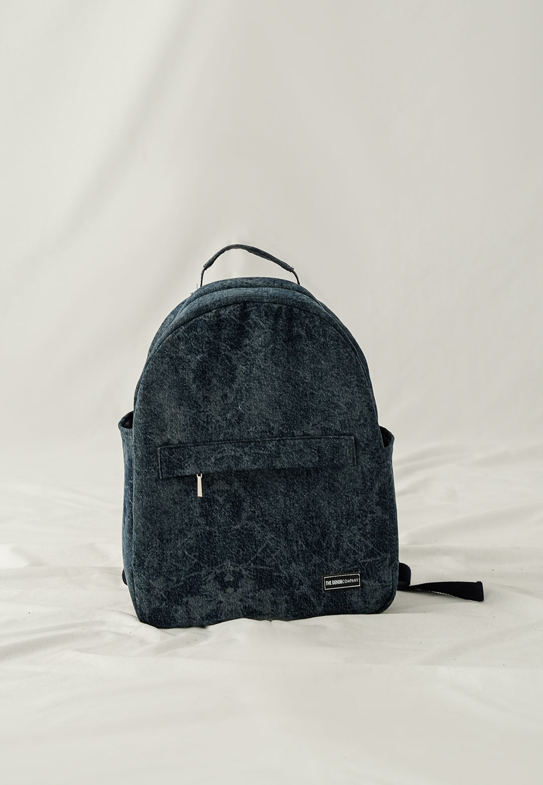 Denim Distressed Print Bagpack  - Denim Blue