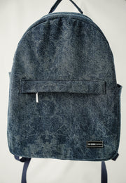 Denim Distressed Print Bagpack  - Denim Blue