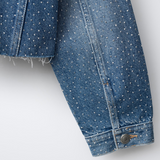 Shiny Studs Denim Jacket – Faded Mid Blue