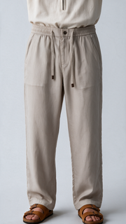 Dress Linen Pant - IVORY GREY